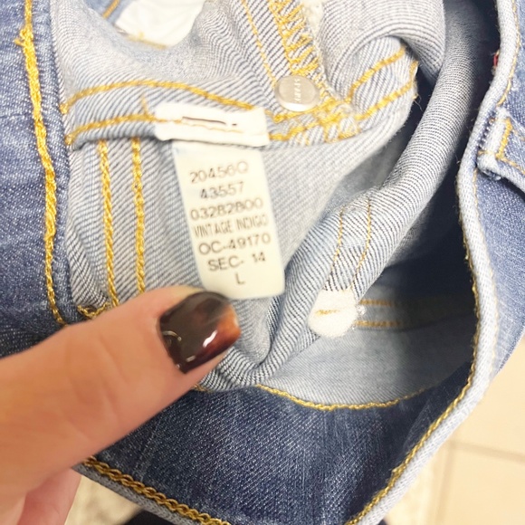 Spanx Flare Leg Pull On Denim Jeans Comfort Waist Vintage indigo Large Petite - Picture 9 of 9